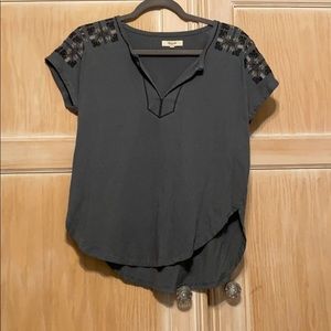 Green embroidered top